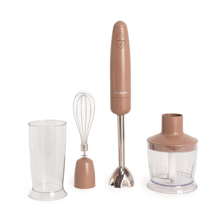 CREATE/FULLMIX RETRO/Stabmixer in Mokka/Mixer und Pürierstab, 6 Geschwindigkeiten, 15000U, 500ml Gla