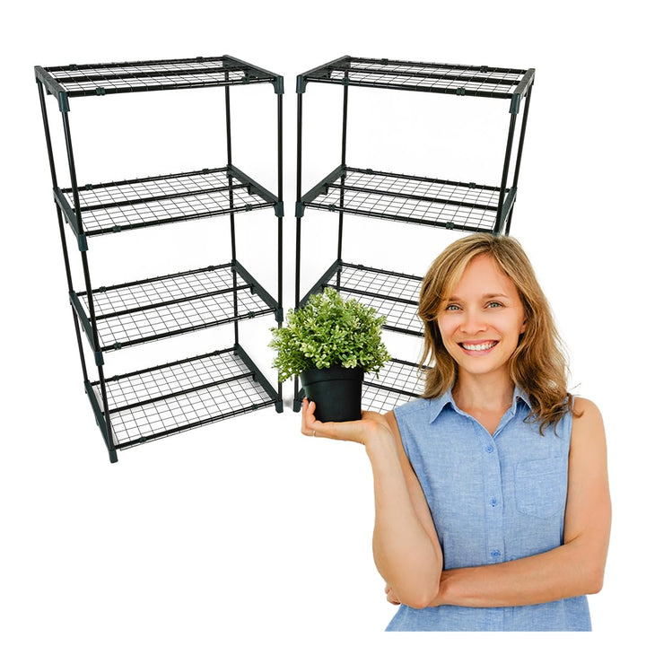 Pflanzenregal - Gartenregal 69x49x130 2er Set Pflanzenständer - Blumenständer Metall - Leiterregal -