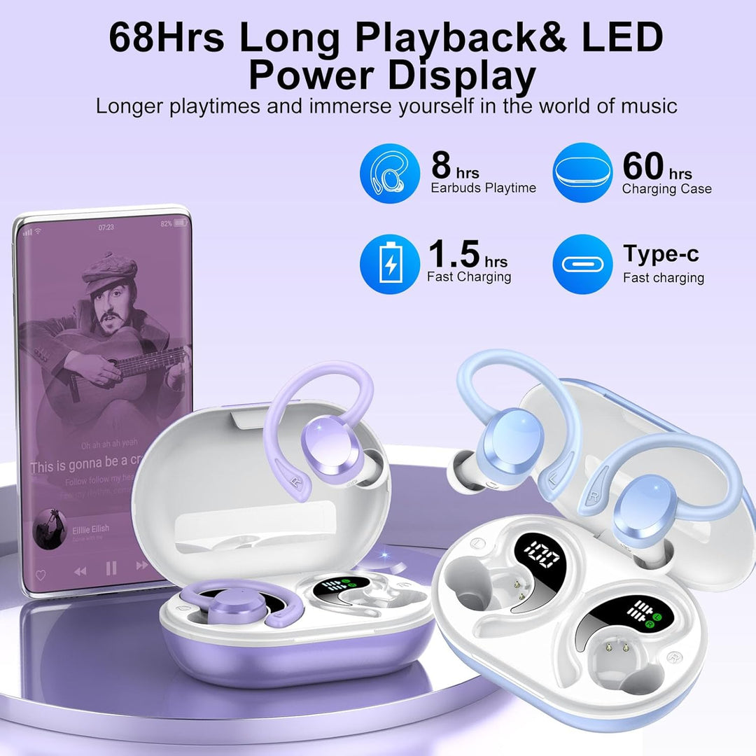 Bluetooth Kopfhörer Sport, In Ear Kopfhörer Kabellos Bluetooth 5.4 Kabellose Kopfhörer mit 4 Mic, 20