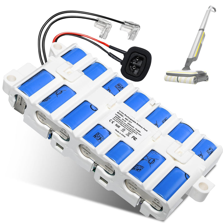 3000mAh 25.2V Akku für Kärcher FC7 Serie Staubsauger | Kompatibel mit Kärcher Staubsauger Akku：9.013