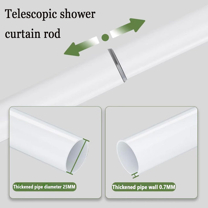 Viertelkreis Duschvorhangstange, Verstellbar Eck-Duschvorhangstange Edelstahl L-förmig, Für Badezimm