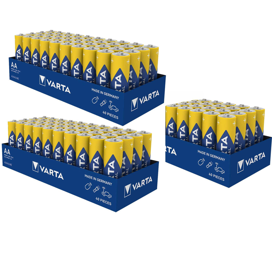 Varta 100 x Varta 04006 Batterien Alkaline, Mignon, AA, LR06, 1.5V Industrial, Shrinkwrap