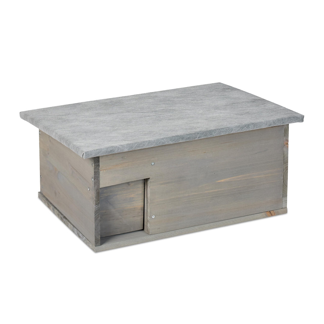 Relaxdays Igelhaus, Bausatz, Igelbau mit Boden, Rattenklappe &amp; Labyrintheingang, Holz, HxBxT: 21 x 4