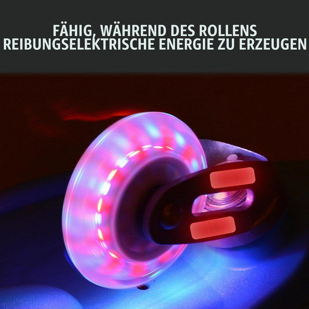 2 Stück Blinkende Ersatzräder 120mm 10 Stück Warnaufkleber Leise Langlebig für Roller und Elektrorol