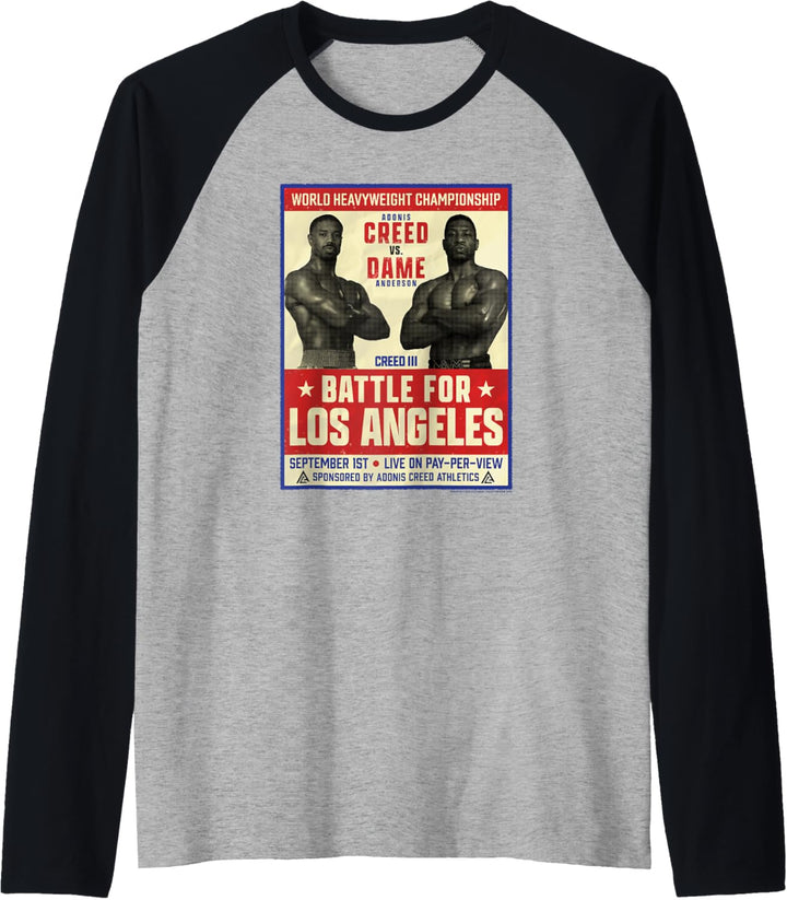 Creed 3 Battle For Los Angeles Creed vs. Dame Poster Raglan