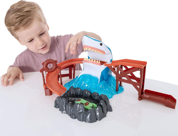 Teamsterz Farbwechselnde Autos mit Haifischbeiss-Spielset, Farbwechsel-Autos und Schienen-Set, ideal