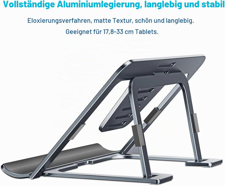SHUOSUO Tablet Ständer Verstellbar &amp; Faltbar, Schlank Tragbarer Aluminium Tablet Halterung Halter Ti