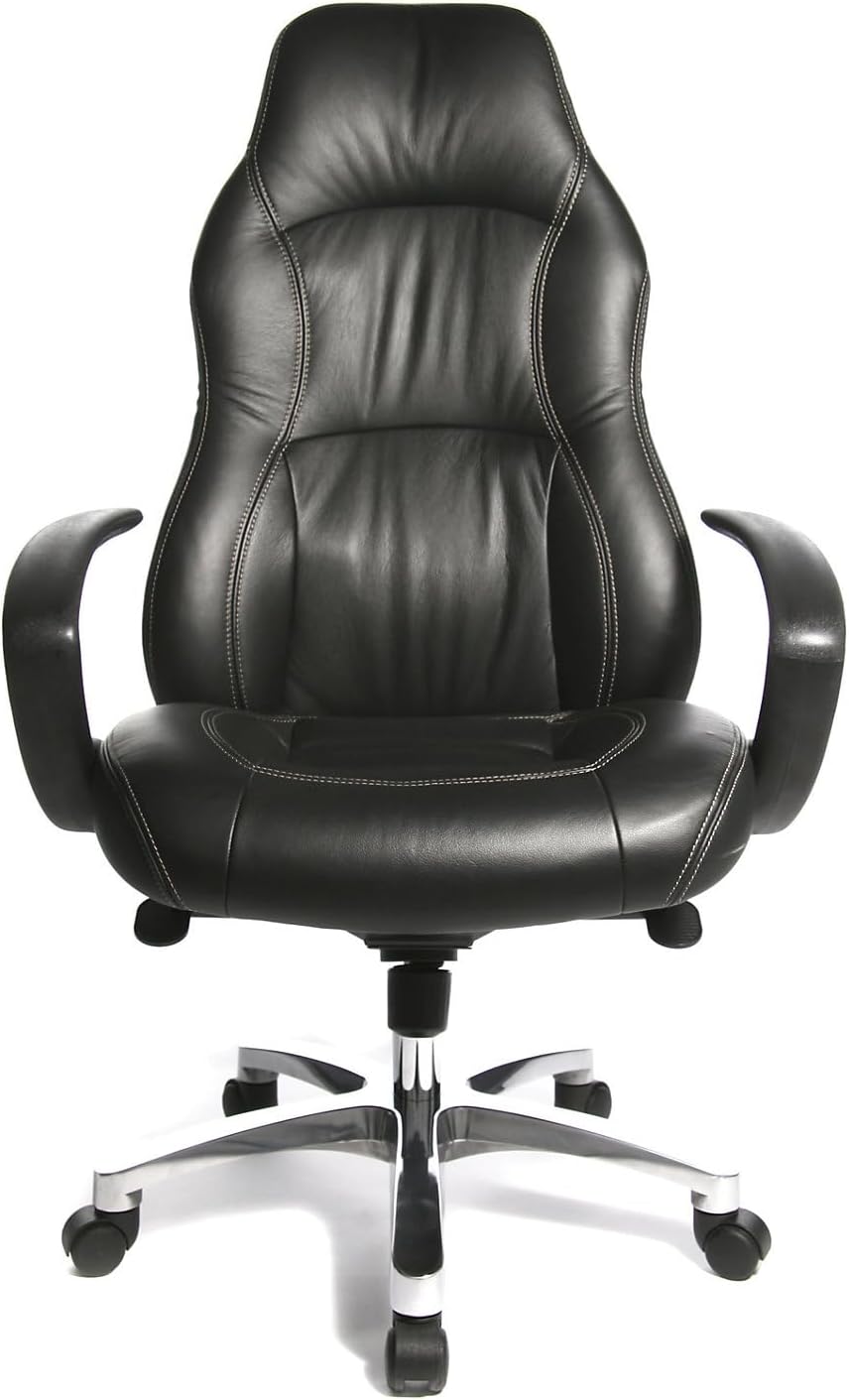 Topstar RS90F AD0 RS1 Komfort Chefsessel, Bezug Leder, schwarz, 123 x 65 x 50, Schwarz