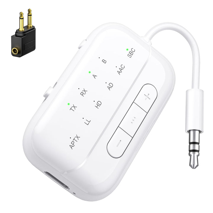SONRU Bluetooth Transmitter 5.3 Airfly Adapter Flugzeug Gadgets, 2 in 1 Bluetooth Sender Empfänger A