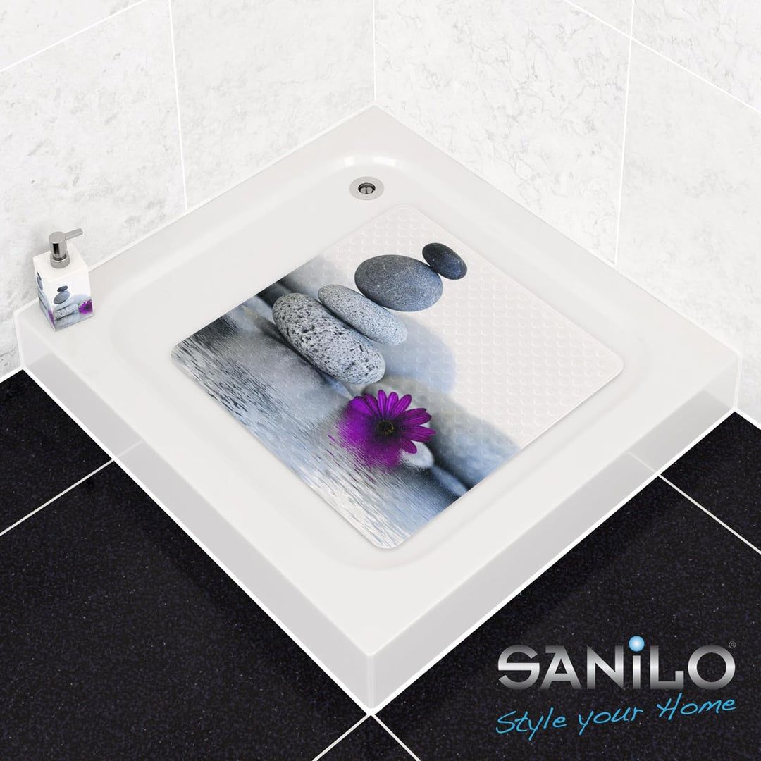 Sanilo Badematte 53 x 53 cm, rutschfeste Duschmatte für Dusche und Badewanne, Antirutschmatte maschi