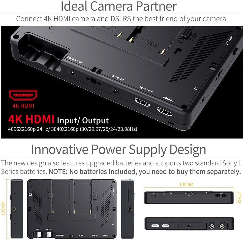 Feelworld LUT7 7 Zoll 2200nit Ultra Bright 3D Lut Touch Screen DSLR Kamera Field Monitor 1920x1200 I