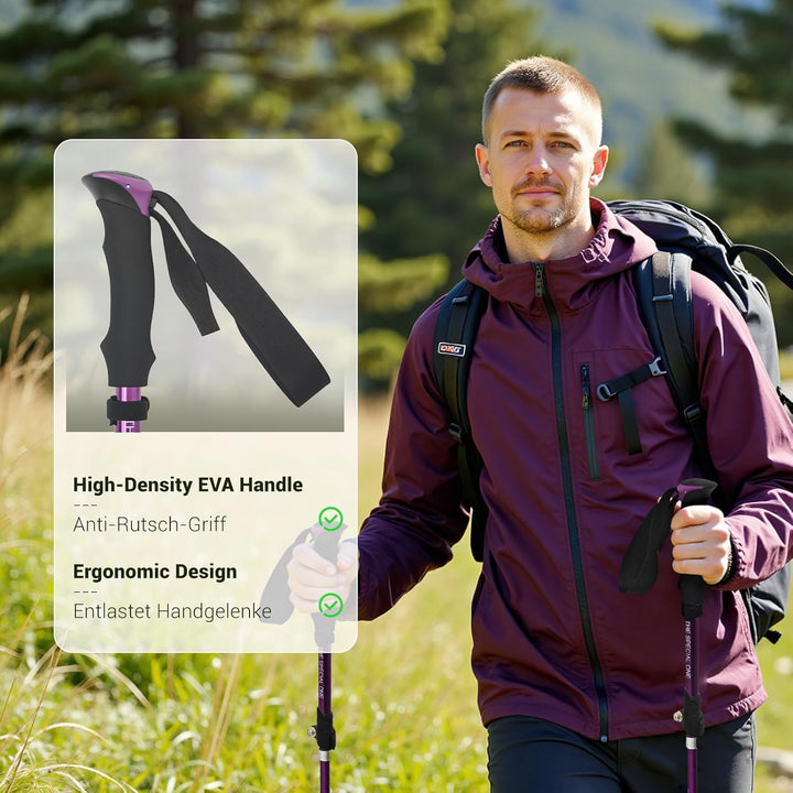 Nordic Walking Stöcke für Damen und Herren, 2PC wanderstöcke teleskop faltbar, Hochwertige Walking S