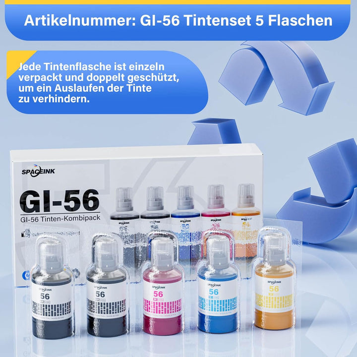 GI-56 Tintenflaschenset kompatibel mit Canon MAXIFY GX7050, GX6050, GX5050, GX4050, GX3050, GX5550,