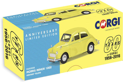 Corgi va05808 Morris Minor 1000 60th Anniversary Collection Modell, Highway gelb