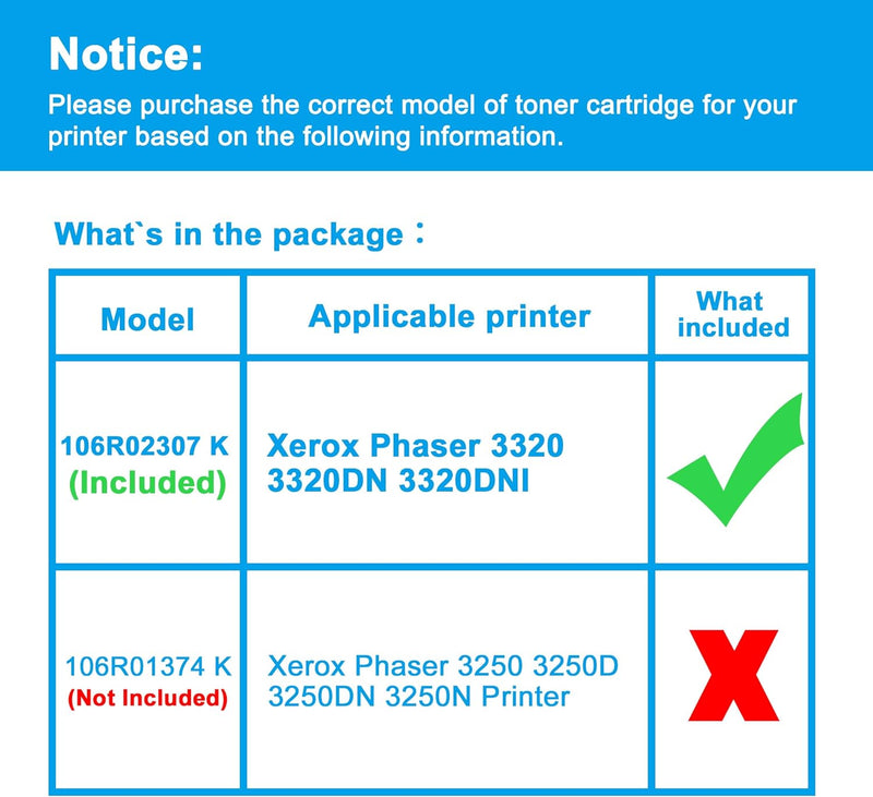 LCL Kompatibel Tonerkartusche Phaser 3320 106R02305 5000Seiten (Schwarz) Ersatz für Xerox Phaser 332