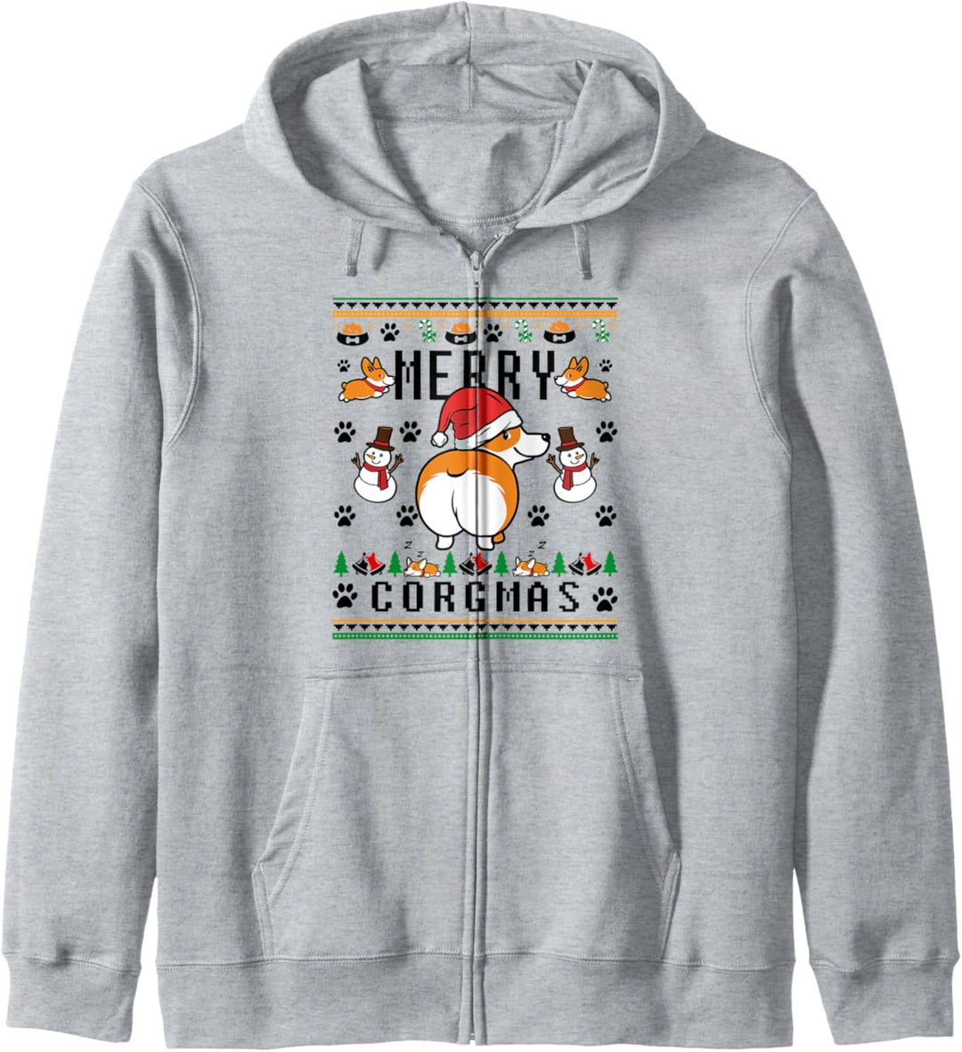 Merry Corgmas Christmas Corgi Dog Funny Ugly Christmas Kapuzenjacke