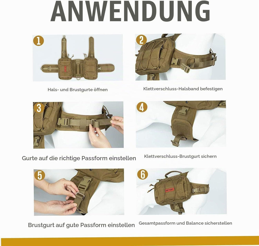 OneTigris Mammoth Hunderucksack 2.0 Version Reissen Camping Wandern Hundebackpack für M/L Grösse Hun