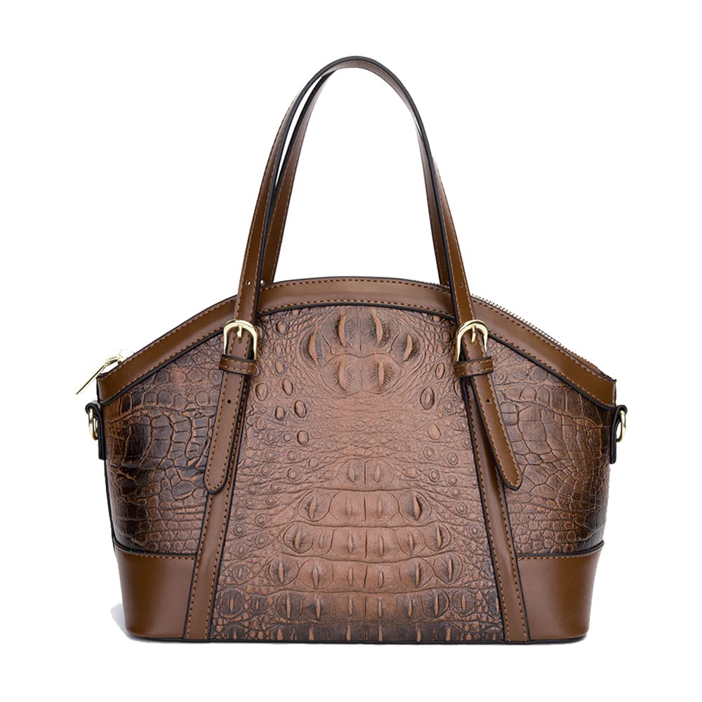 Coolives Damentasche Damen Henkeltasche aus PU-Leder mit Krokodilledermuster Vintage Handtasche Retr