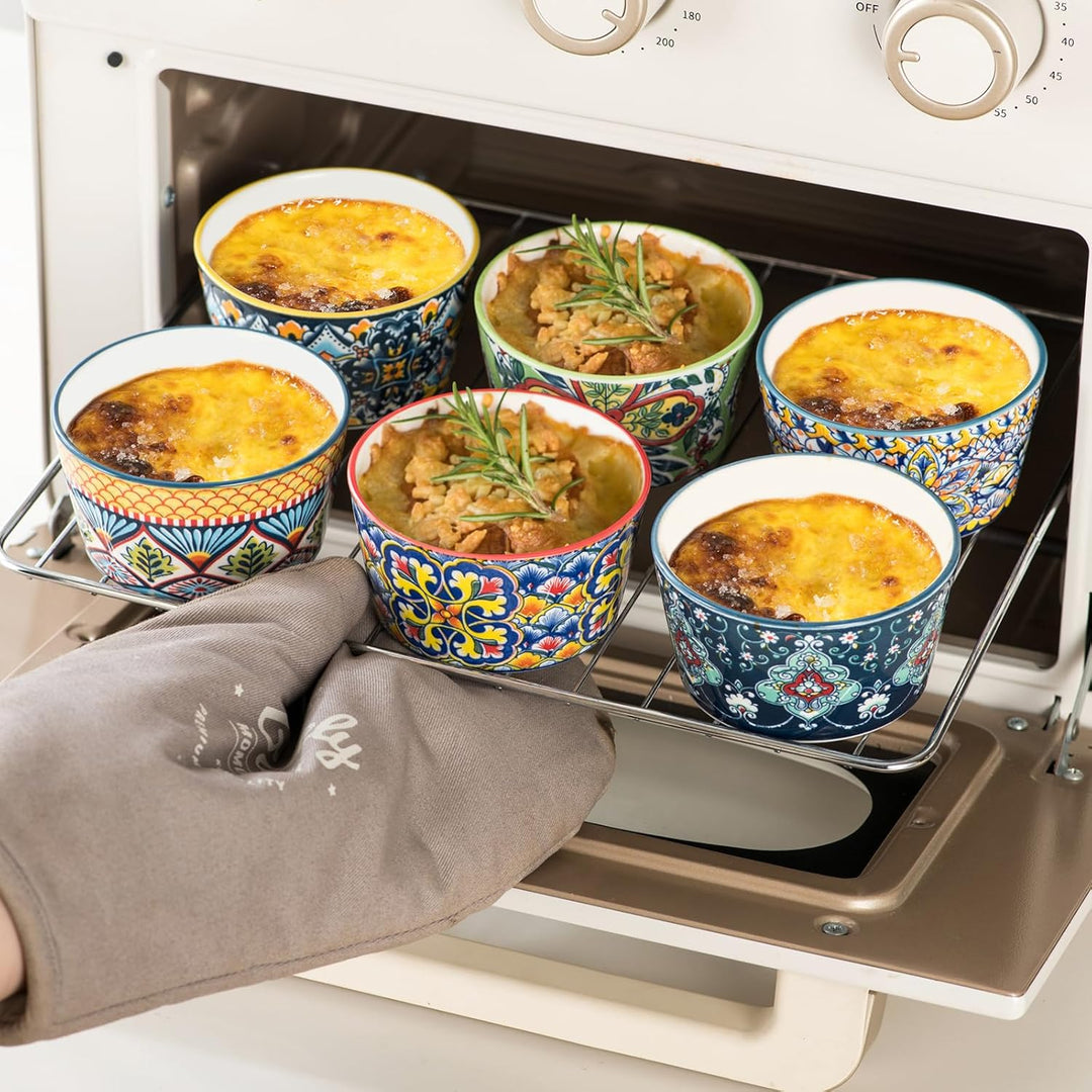 HENXFEN LEAD Soufflé Förmchen 6er Set, 175ml Creme Brulee Schälchen Set, Kleine Auflaufformen in Bun
