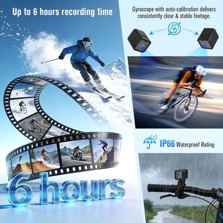 Mini Action Cam,WiFi 1080P HD & 120° Wide Angle Helmet Camera, Verbesserte Version Dashcam Fahrrad M