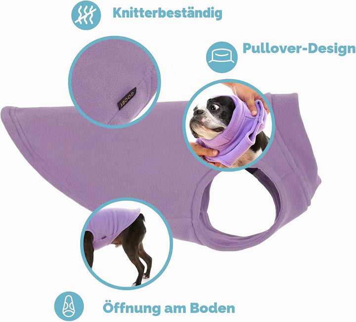 Gooby Hundepullover aus Stretch-Fleece, Schwarz, Grösse 5XL, Warmer Pullover für kleine Hunde und Ju