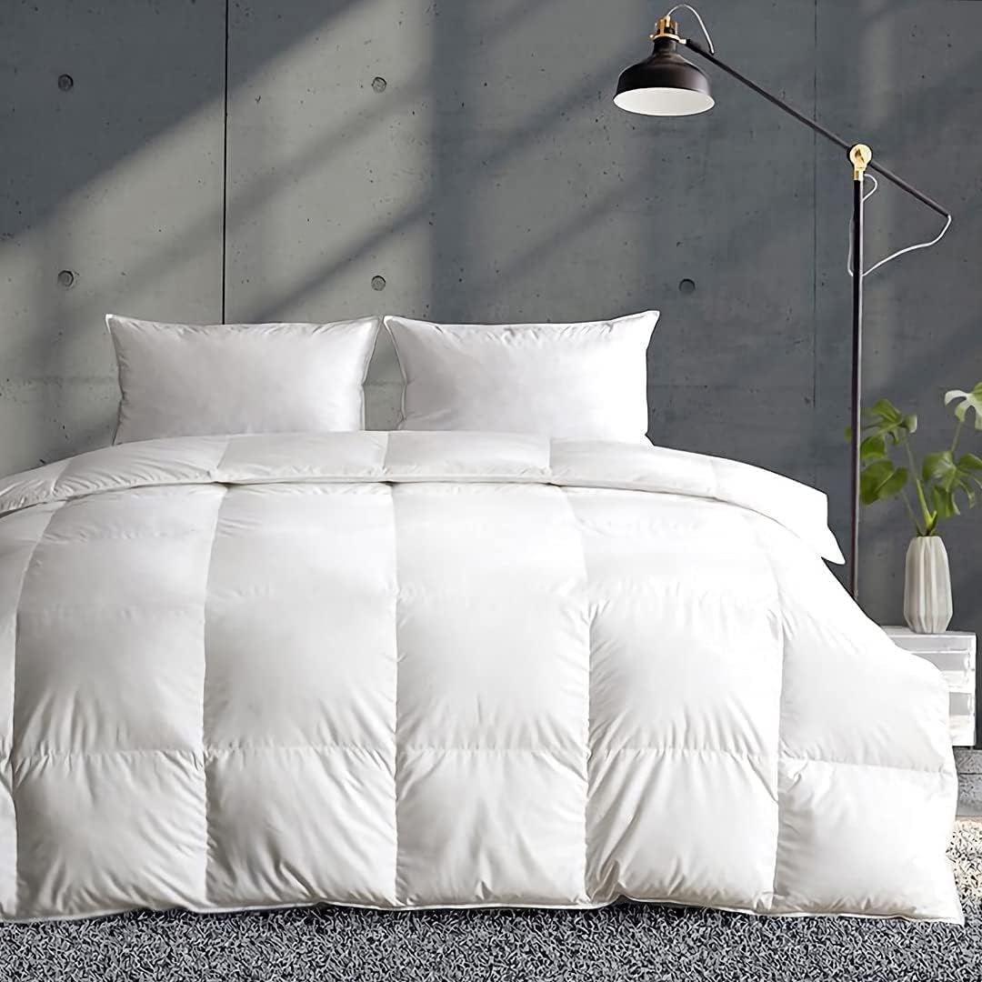 APSMILE Leichte Daunendecke 240x260cm, Dünne Gänse Daunendecke für Sommerdecke, Bio-Baumwolle 935g K