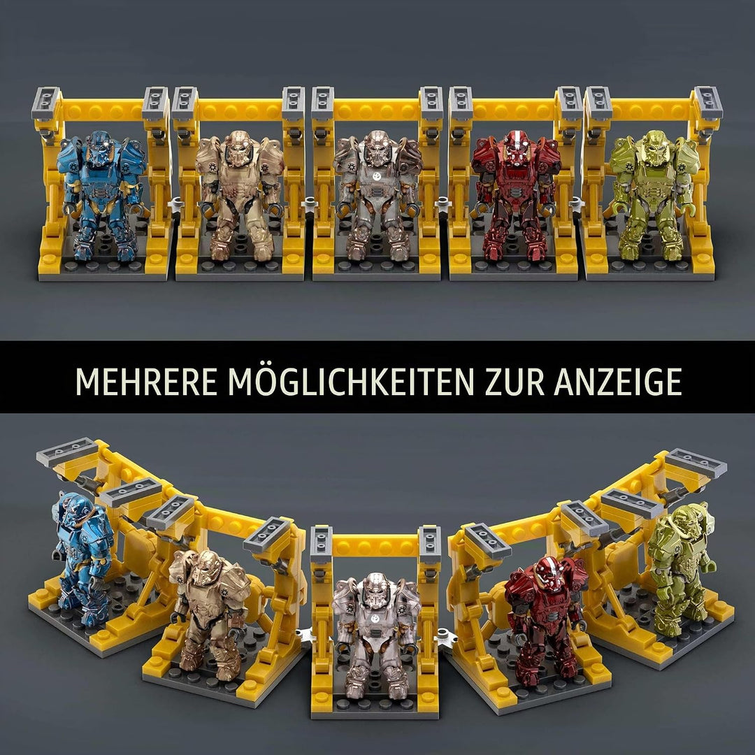 MEGA Fallout Actionfigur Bauspielzeug, T-60 Power Armor Collection mit 327 Teilen, 5 Mikro-Actionfig