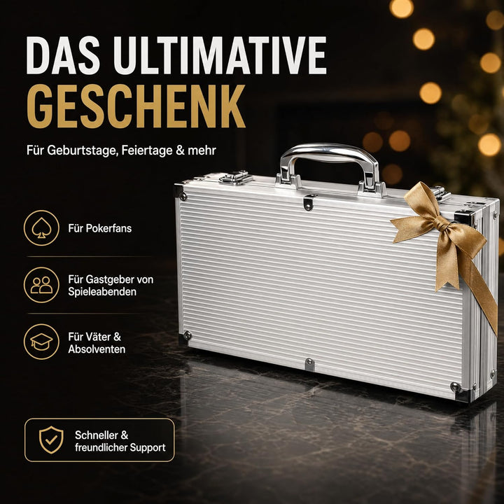 Pokerchips-Set mit Wertangaben, 500 Stück, 11,5 Gramm, nummerierte Chips mit Aluminiumkoffer, von $1