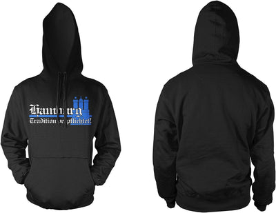 Hamburg Tradition Männer und Herren Kapuzenpullover | Fussball Ultras Geschenk | Front (XL, Schwarz)
