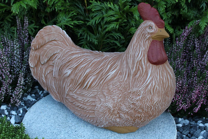 STEINFIGUREN SPICKER Steinfigur Huhn, Henne, Hahn 2er Set 135/3, 180/3 Gartenfigur Steinguss Tierfig