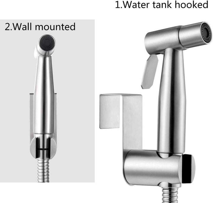 Bidet Edelstahl Handbrause, muslimische Edelstahldusche und Baby-Stoffwindelsprüh-Kit - mit Wasserha