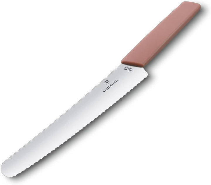 Victorinox, Swiss Modern, Profi Brot- und Konditormesser, Extra Scharfe Klinge, Wellenschliff, 22 cm