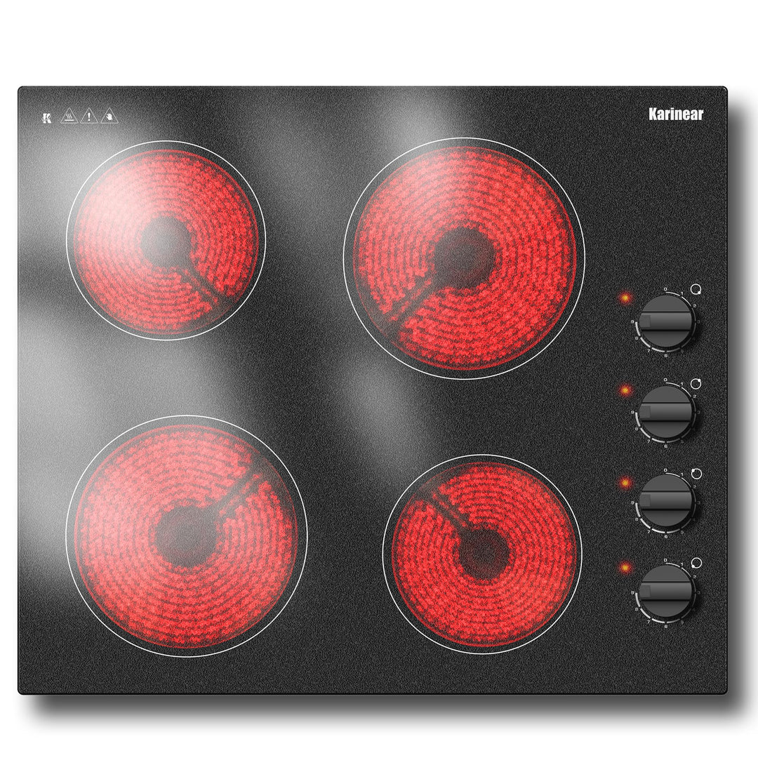 Cerankochfeld, 30 cm Elektroherd Eingebautes 2-Zonen-Keramikkochfeld mit elektronischer Drehknopfste