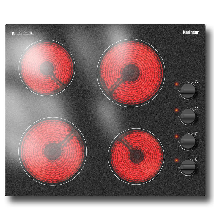 Cerankochfeld, 30 cm Elektroherd Eingebautes 2-Zonen-Keramikkochfeld mit elektronischer Drehknopfste