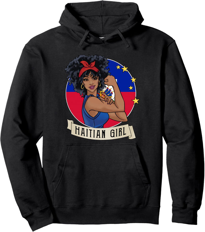 Haitian-Mädchen Haiti-Flagge Merchandise Ayisyen Ayiti Haitienne Pullover Hoodie