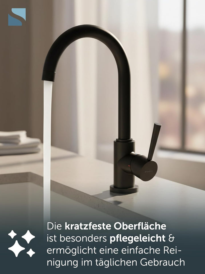 SCHÜTTE 79166 Küchenarmatur Cornwall, 360 Grad schwenkbarer Wasserhahn Küche, Mischbatterie für die