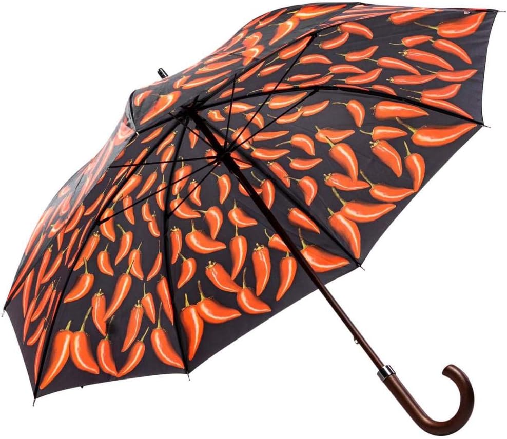 LUCKYWEATHER Regenschirm Stockschirm Damen/Herren Motiv Chili Peppers I Stockregenschirm gross und s