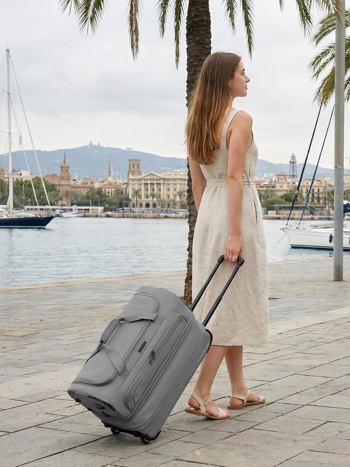 REDOLZ 2-Rollen MEDIUM Trolley-Reisetasche | Volumen mit Dehnfalte erweiterbar von 51 auf 64 Liter |