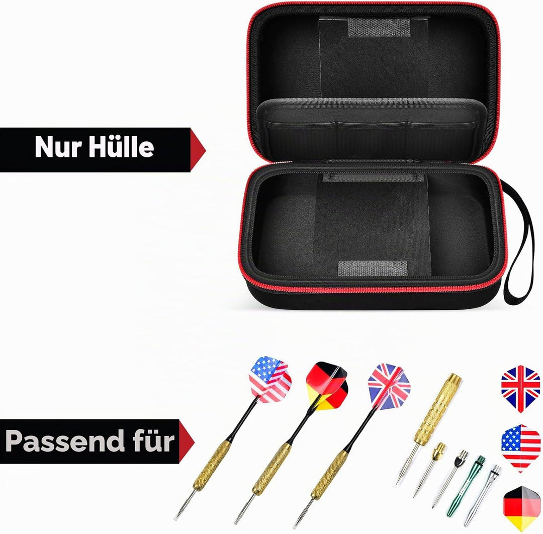 Target Darttasche - 12-Fach Aufbewahrungsorganizer für Stahlspitze und Soft Tip Pfeile - Case mit Co
