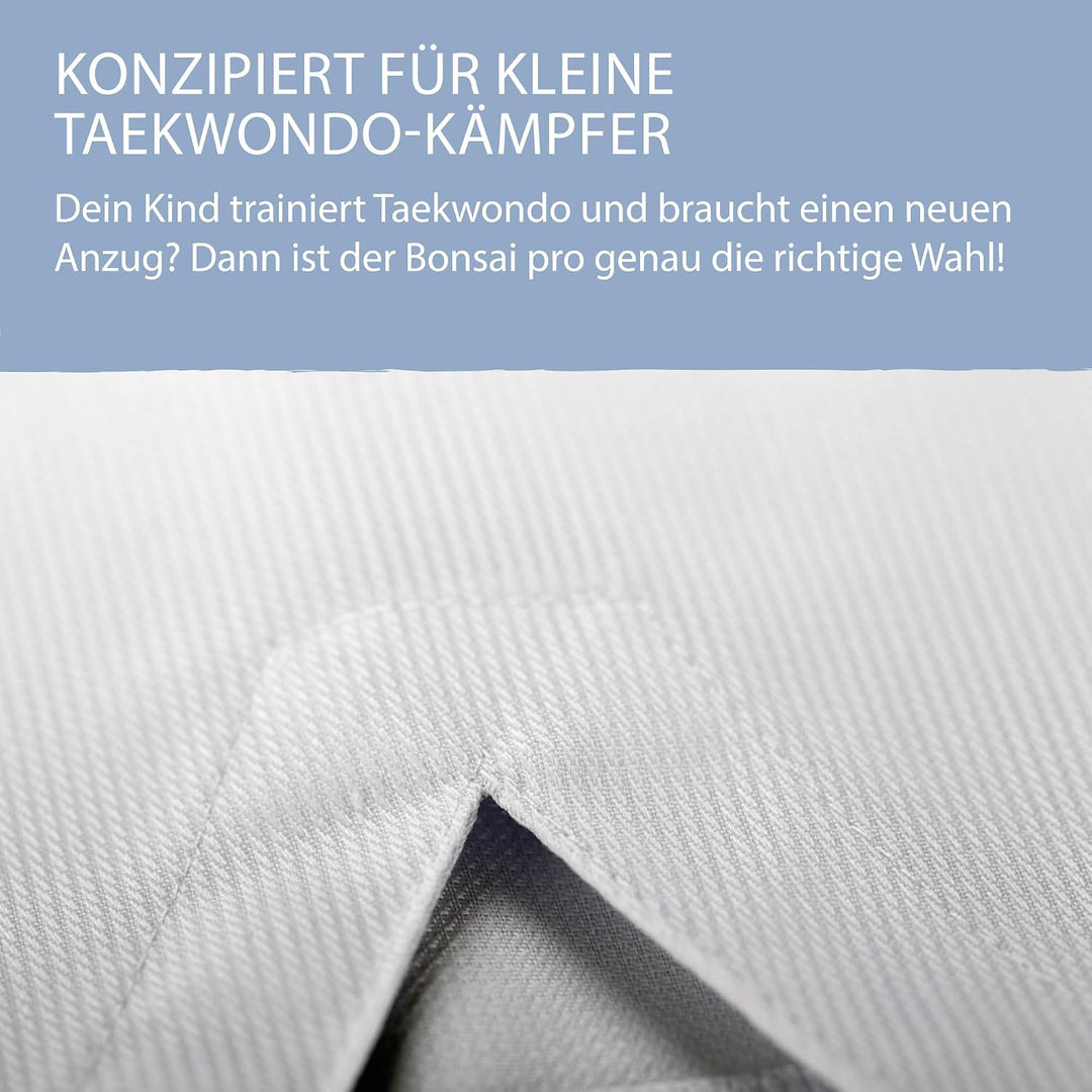 Ju-Sports Taekwondo Anzug Bonsai pro Weiss - Dobok speziell für Kinder &amp; Einsteiger inkl. weissem Gü