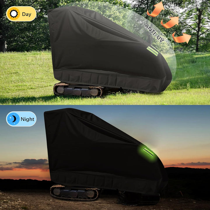 Minibagger Abdeckung, 210D Bagger Schutzhülle mit Winddichtem Gurt und Reflexionsstreifen für Schnee