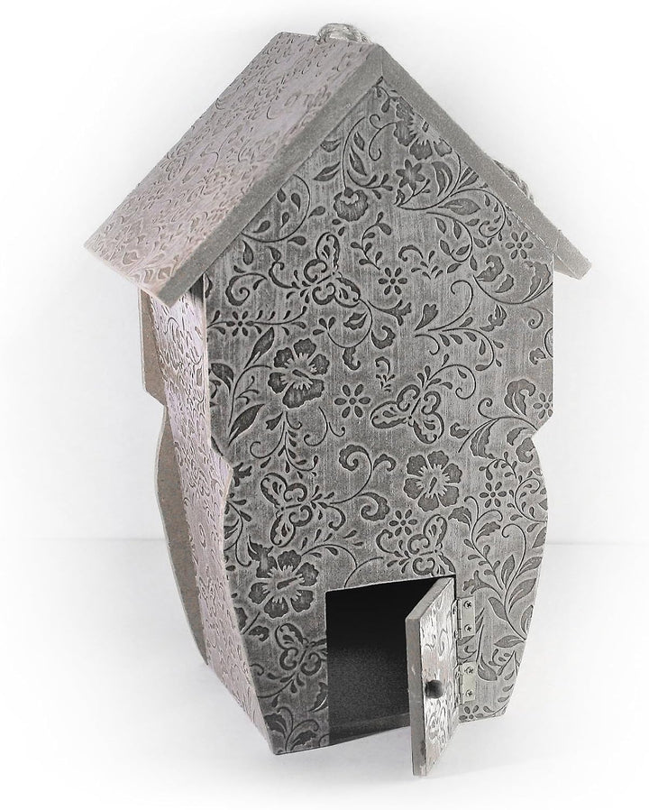 Generisch Deko-Vogelhaus Holz braun/Taupe h30 cm für innen