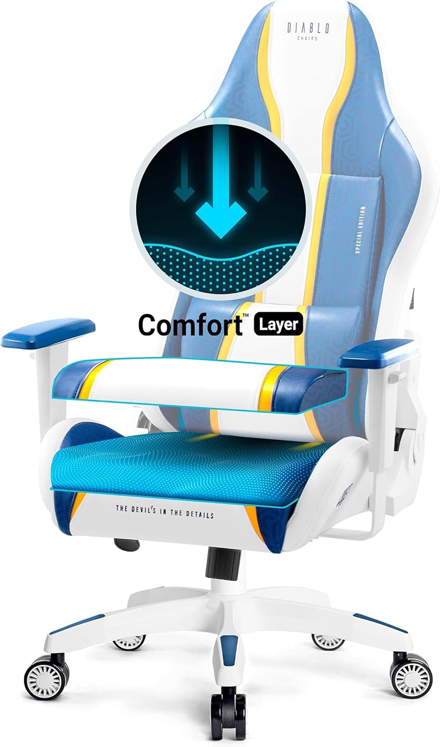 Diablo X-One 2.0 Gaming Stuhl Gamer Chair Bürostuhl Schreibtischstuhl Verstellbare Armlehnen Ergonom