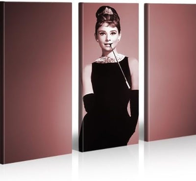 islandburner Bild Bilder auf Leinwand Audrey Hepburn V2 XXL Poster Leinwandbild Wandbild Dekoartikel