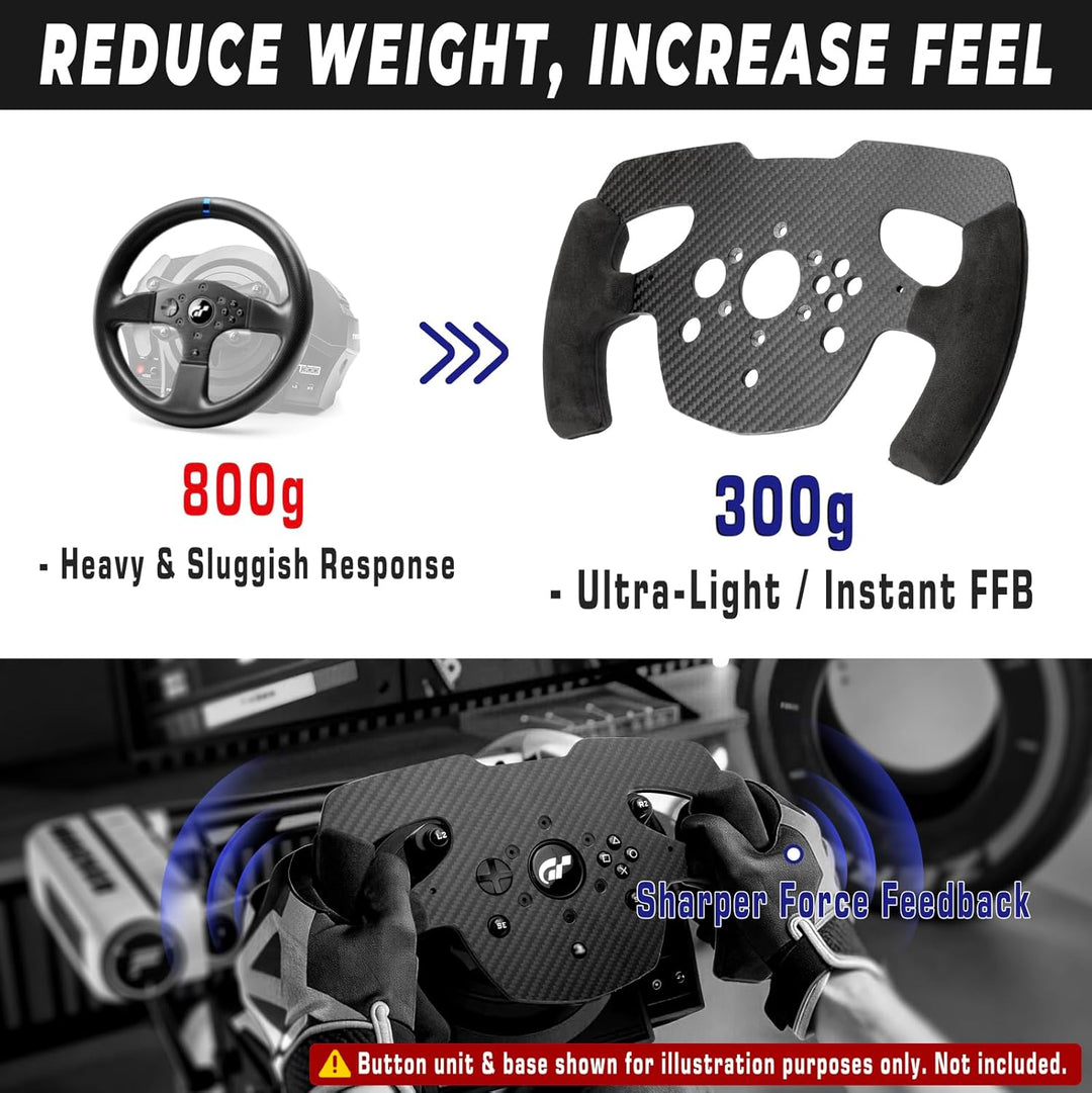 sciuU 4mm Carbon Lenkrad Mod kompatibel mit Thrustmaster T300 RS & GT Edition - 300g Leichtbau Formu
