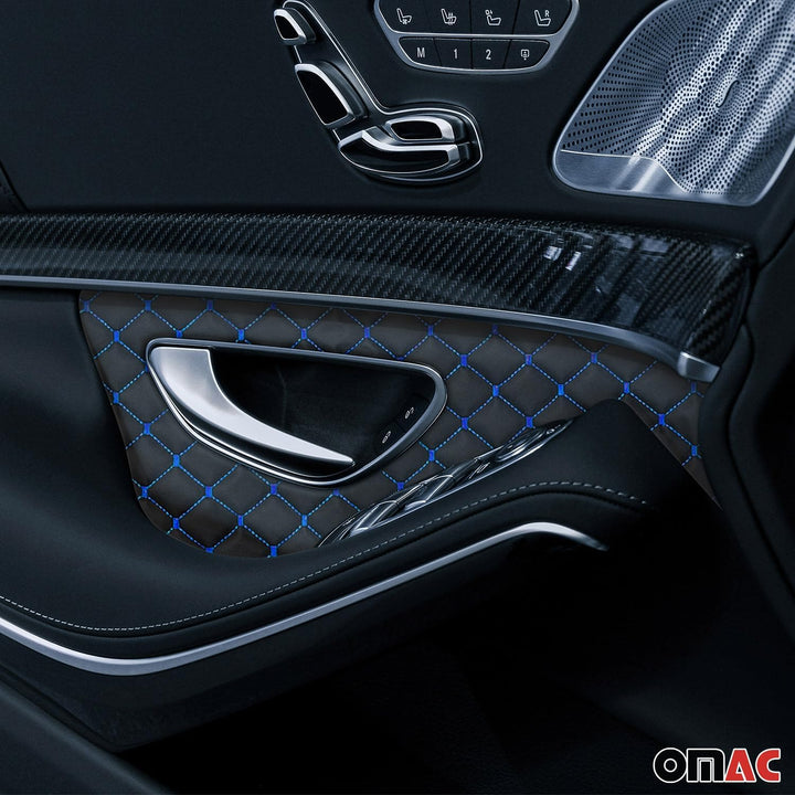 OMAC Geprägte Schwarz Kunstleder Auto Polsterung Leder Patches | Interieur Zubehör mit Diamant-Stich