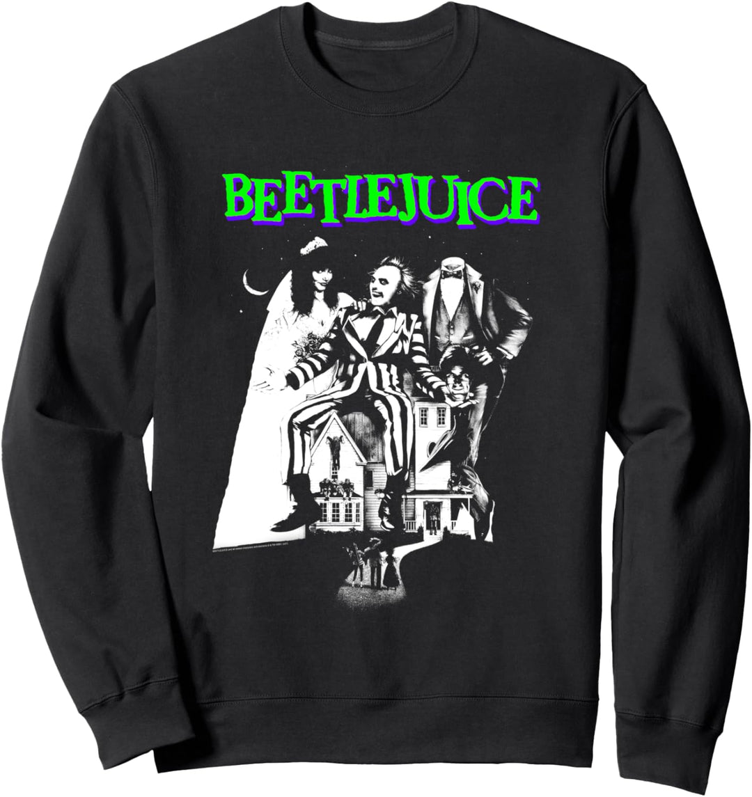 Beetlejuice Mono-Plakat Sweatshirt