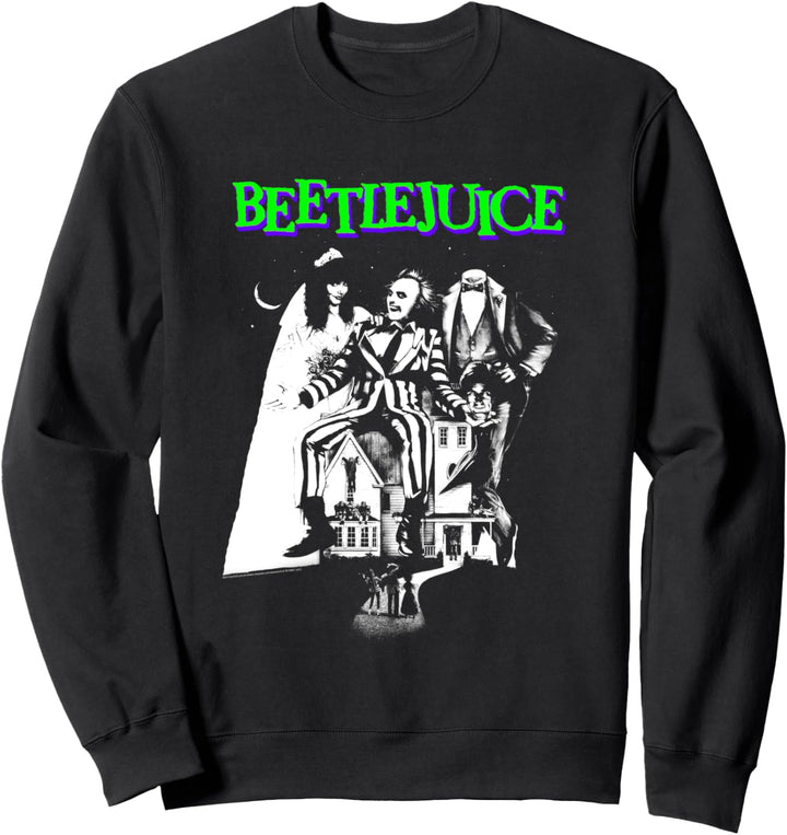 Beetlejuice Mono-Plakat Sweatshirt