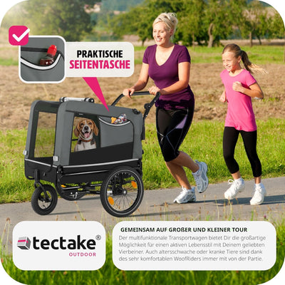 tectake® Fahrradanhänger multifunktional - als Hunde Anhänger Wagen für Fahrrad und e Bike, Jogger o