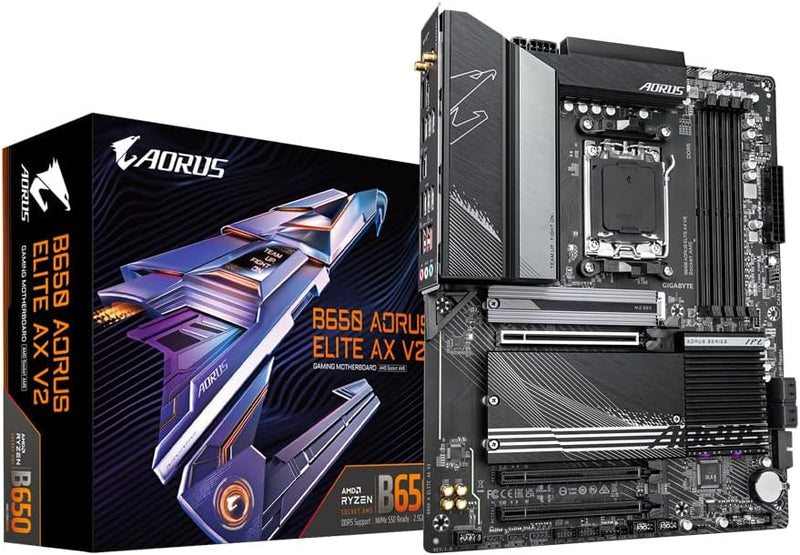 GIGABYTE B650 AORUS Elite AX V2 Mainboard - AMD Ryzen 9000er-Serie, 12+2+2 Phasen VRM, bis zu 8000 M